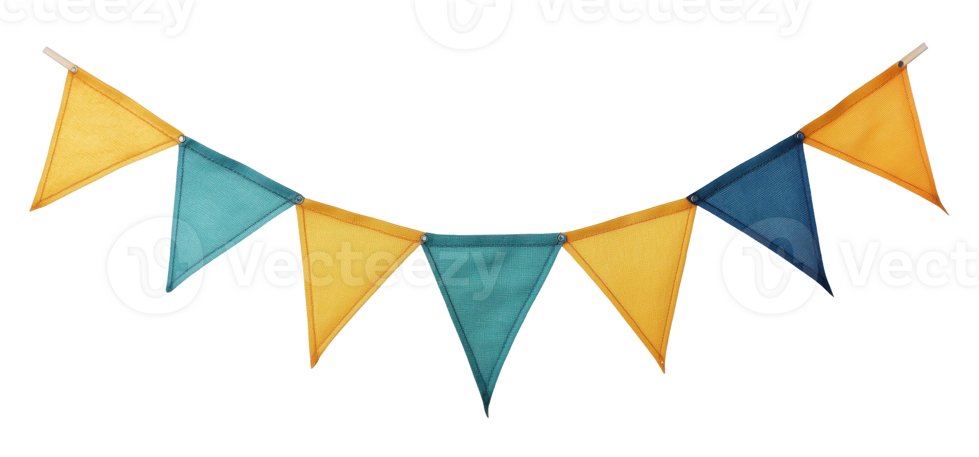 Bunting with Blue and Green Flags png