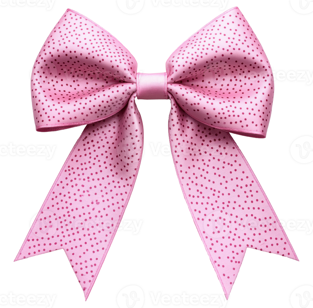 Pink ribbon bow isolated on transparent background png