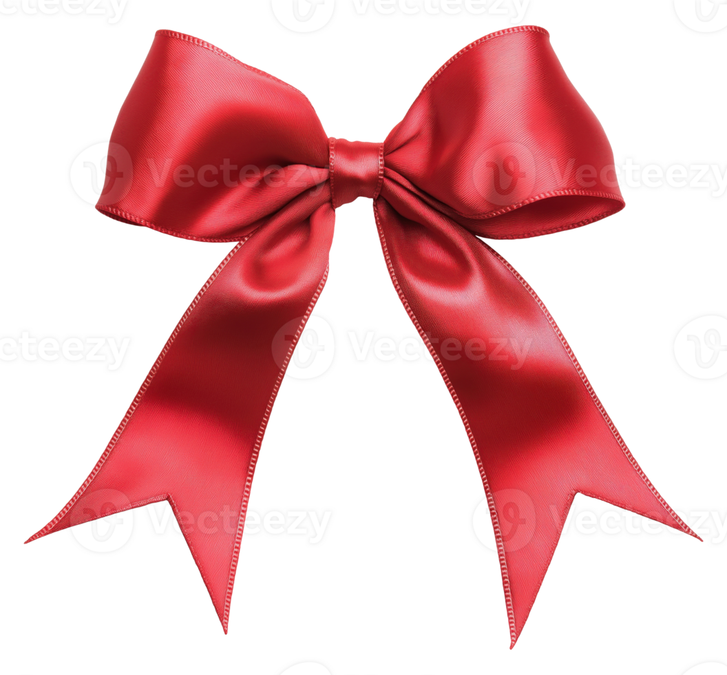 Red ribbon bow isolated on transparent background png