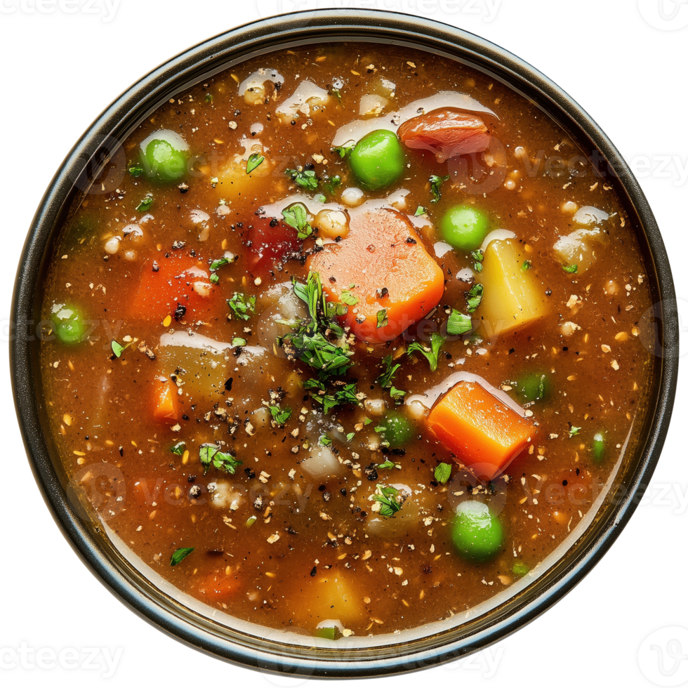 Top view of a Soup in a Bowl png