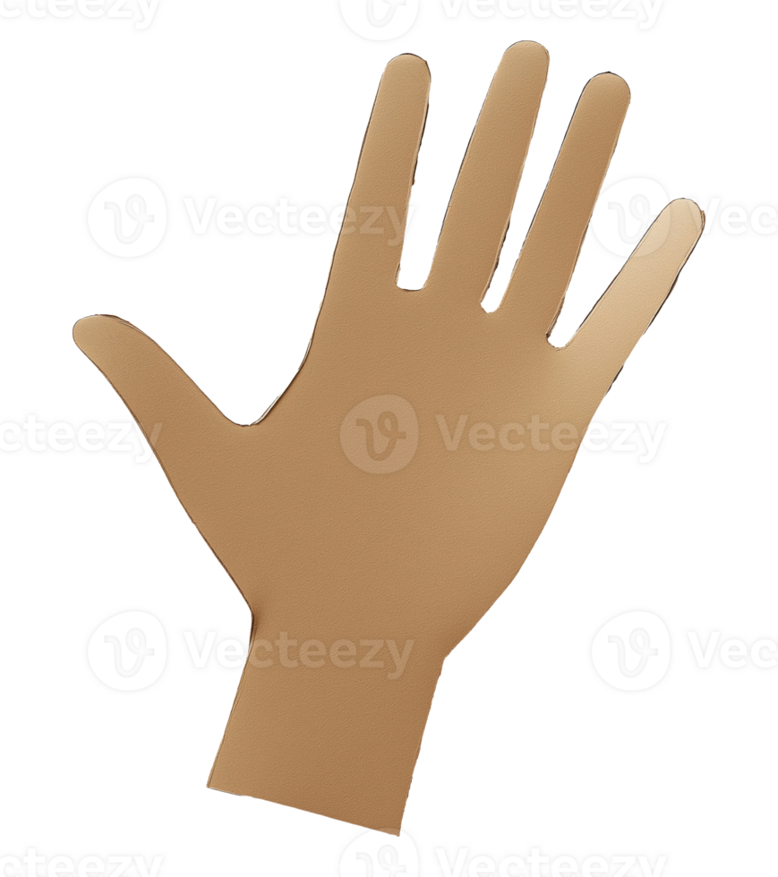Cardboard hand, isolated on a transparent background png