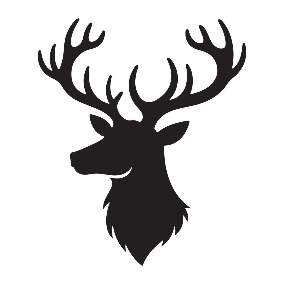 Deer Head Illustration Detailed Animal Portrait Isolated White Background Wildlife Design vector