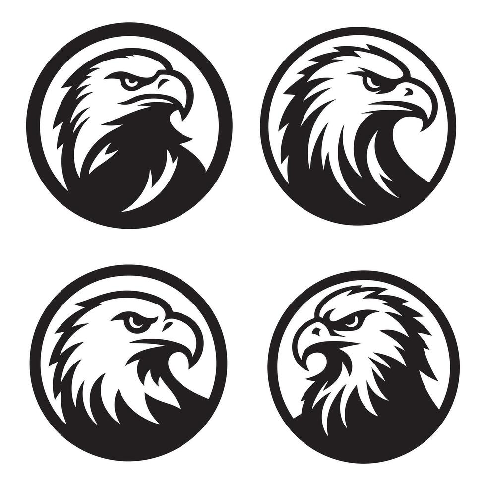 Detailed Eagle Head Illustrations Collection Bird Graphics for Logos and Emblems vector