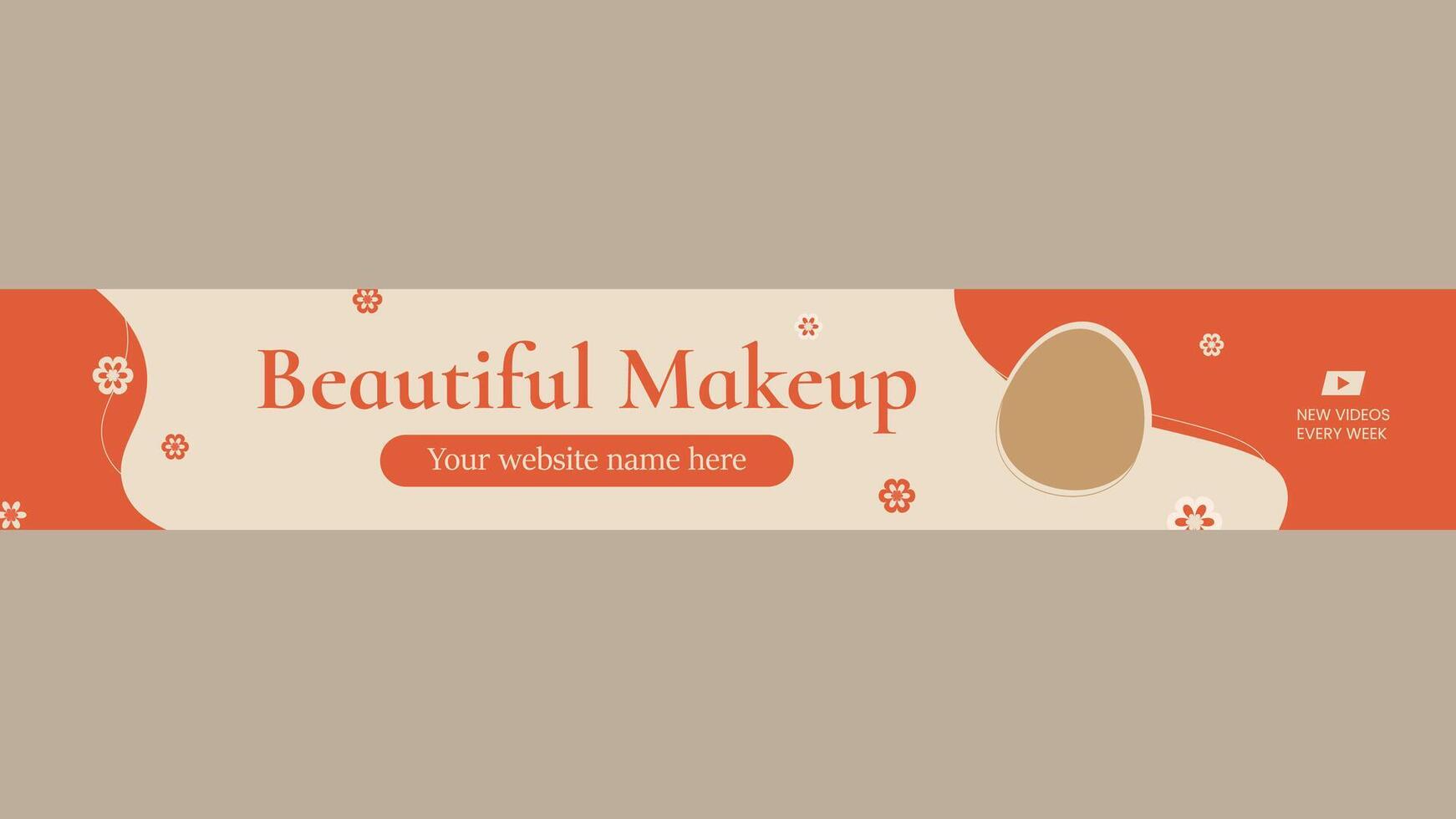 Makeup tutorial channel banner cover art design vector
