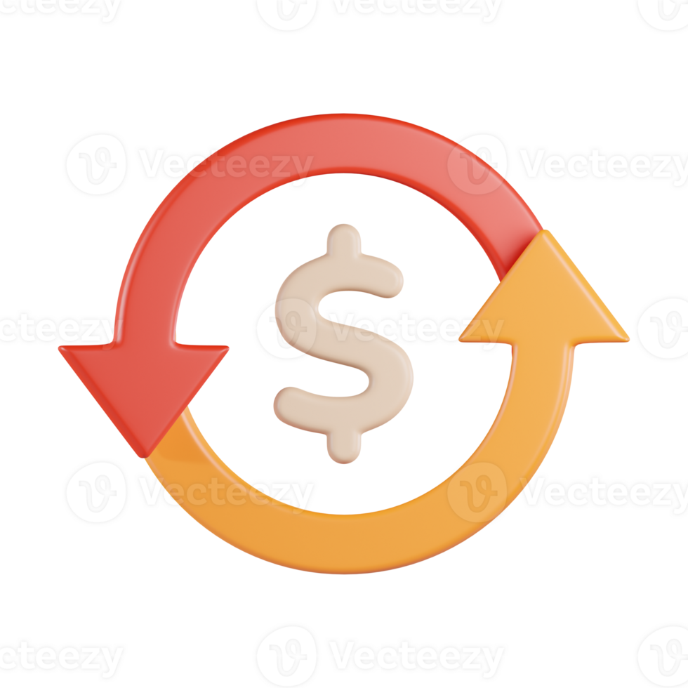 Currency Dollar Cycle 3D Icon png