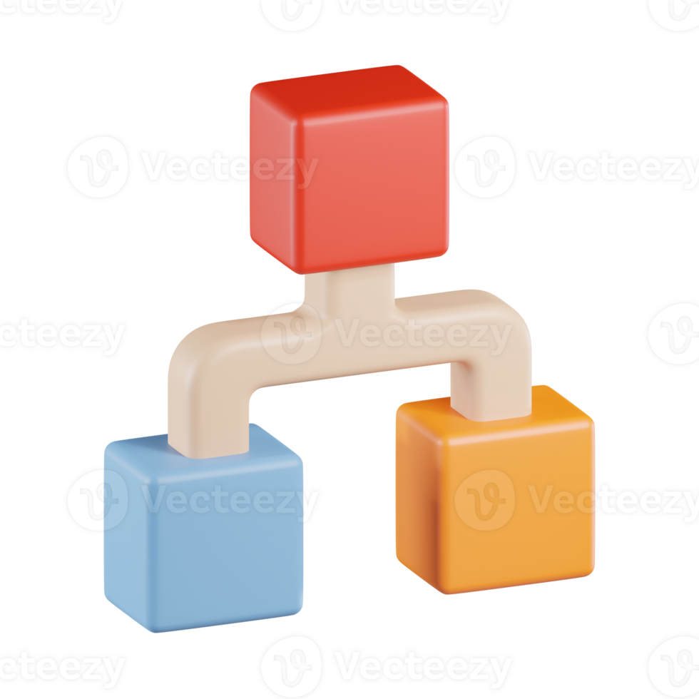 Hierarcy Chart 3D Icon png