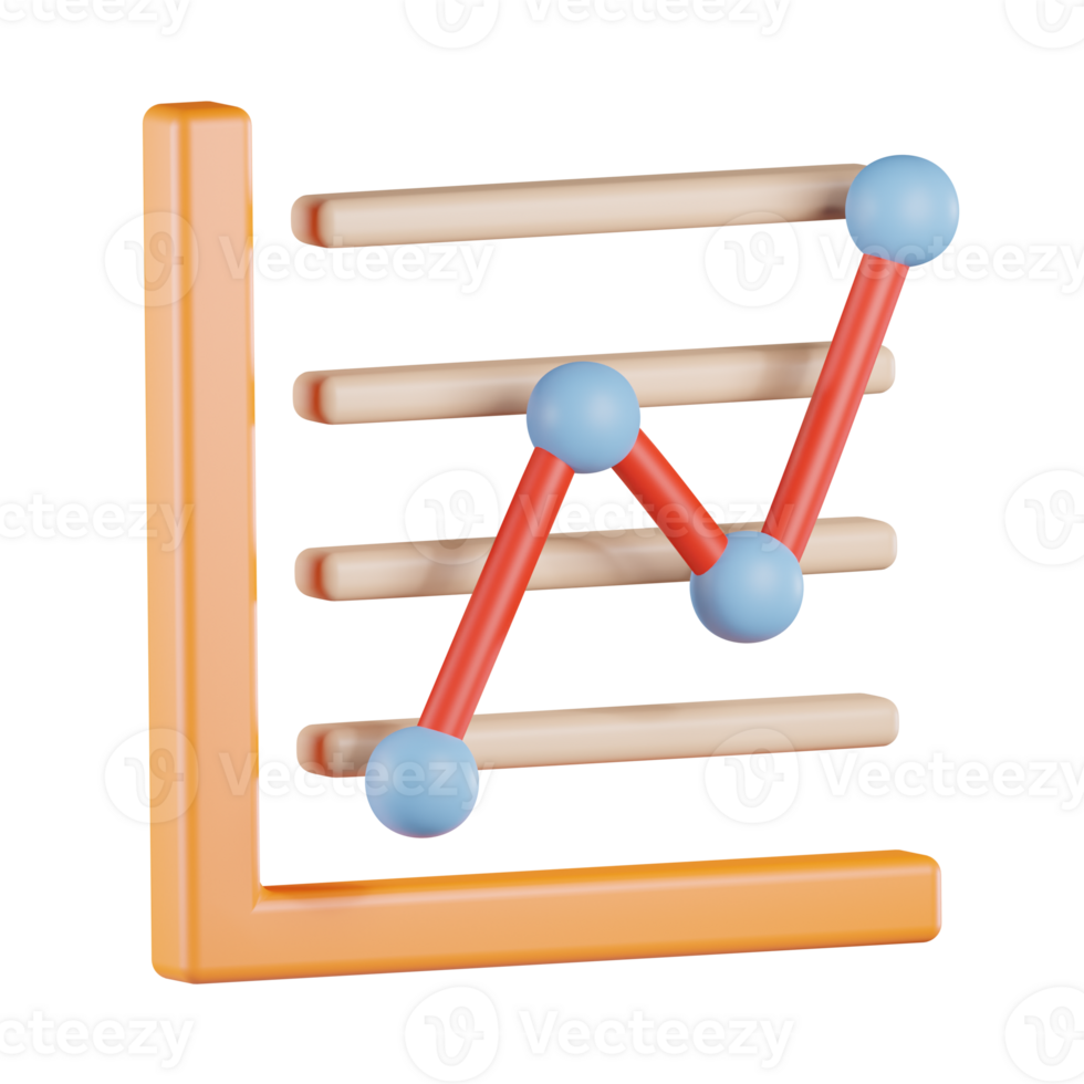 Line Chart Up 3D Icon png