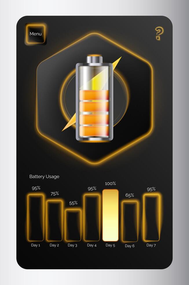 battery charge indicators with energy level vector