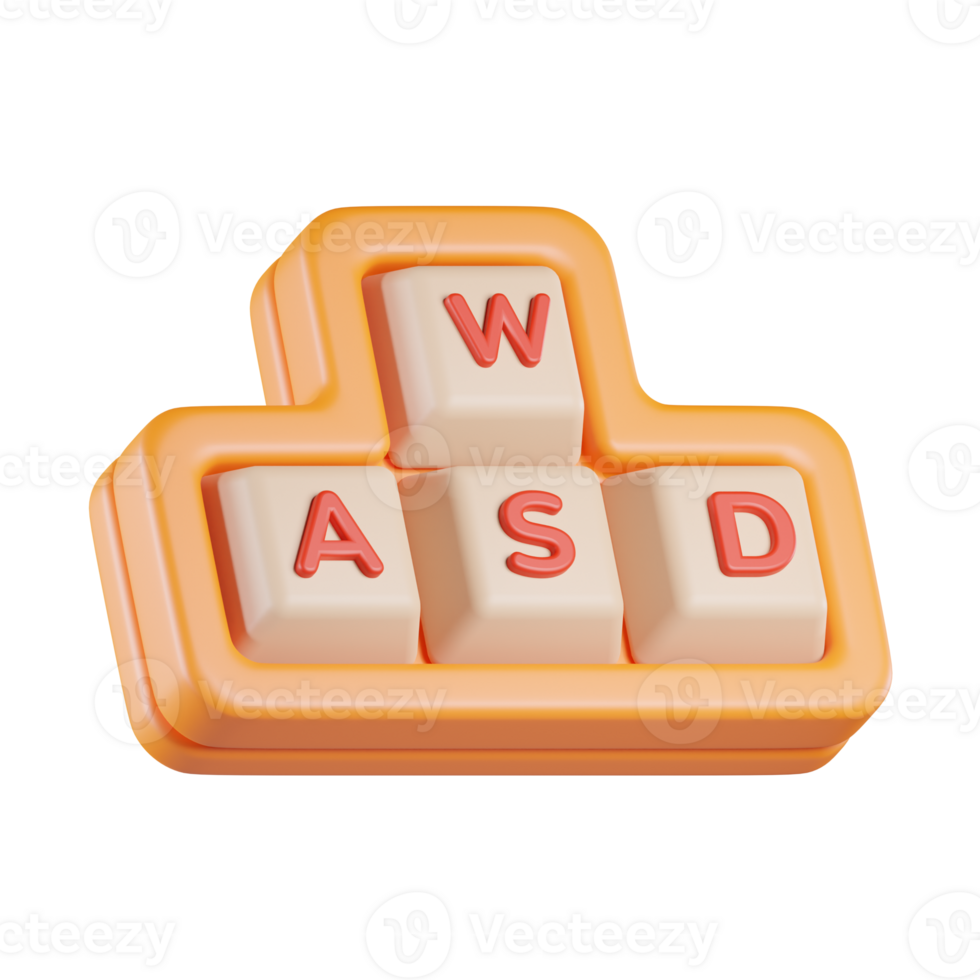 WASD Button 3D Icon png