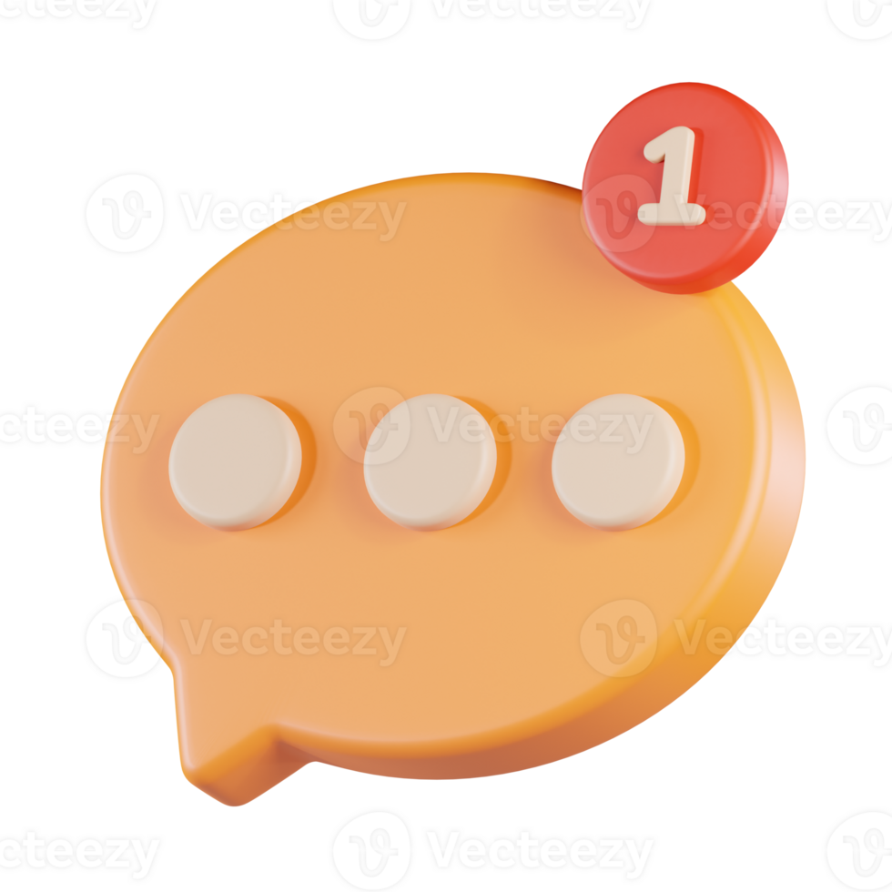 Chat Notification 3D Icon png