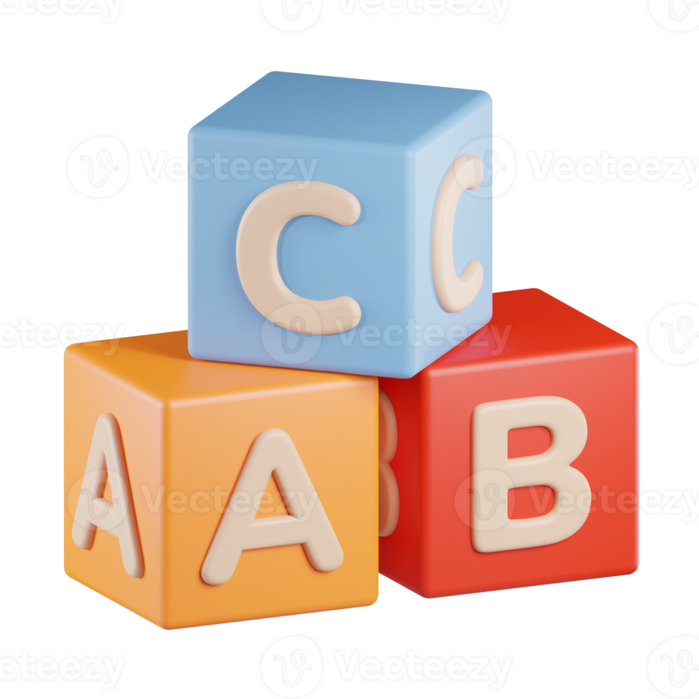 Alphabet Cube Toy 3D Icon png