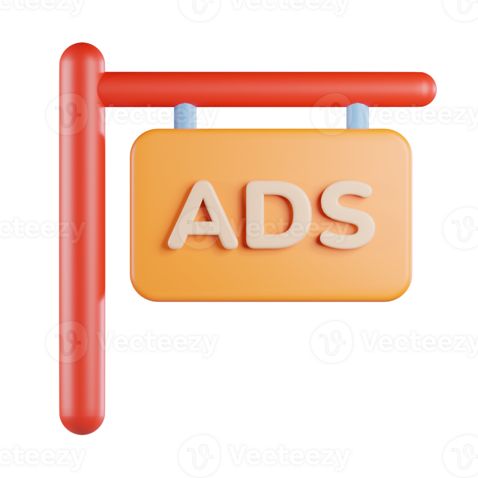 Ads signboard 3D Icon png