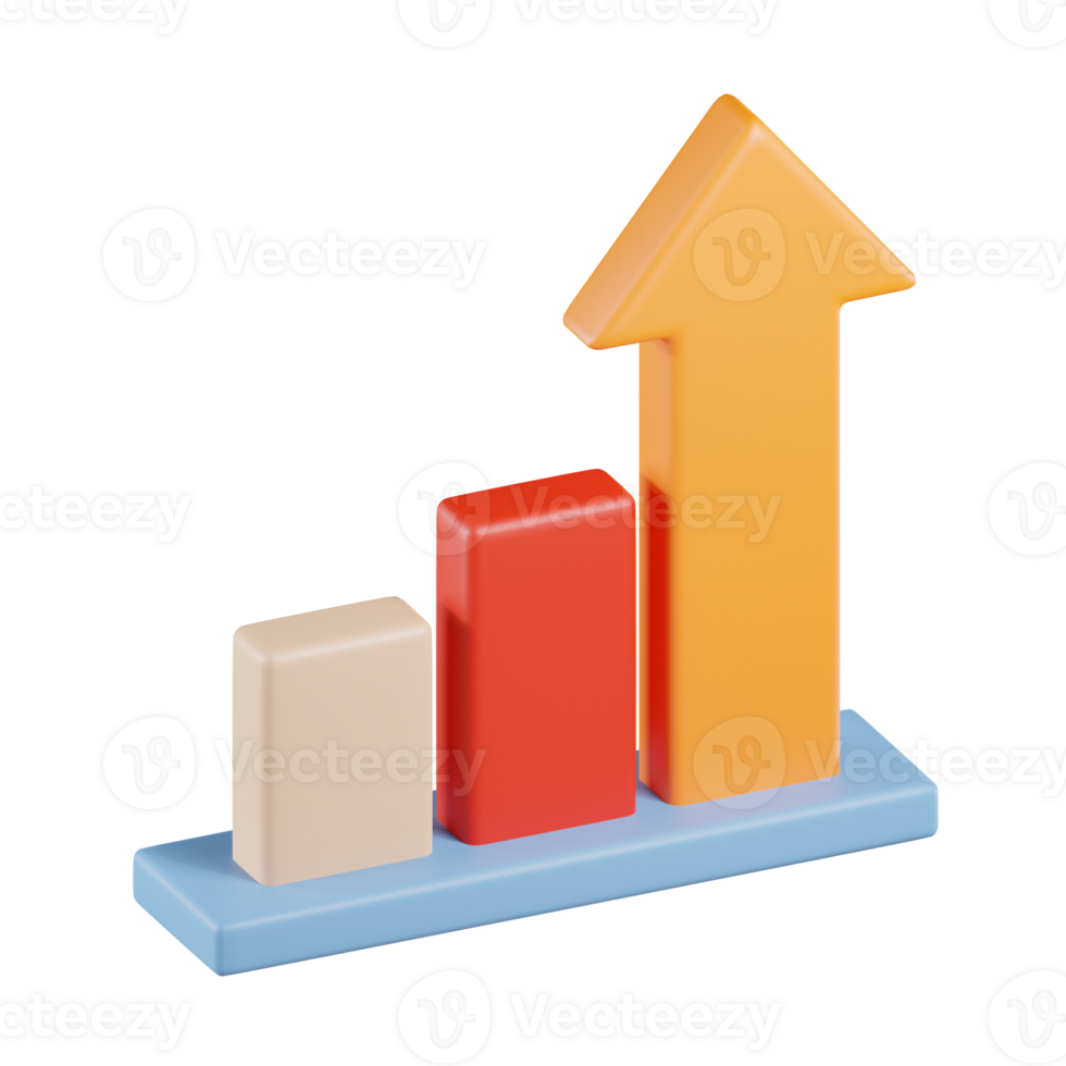 Increase Chart Arrow 3D Icon png