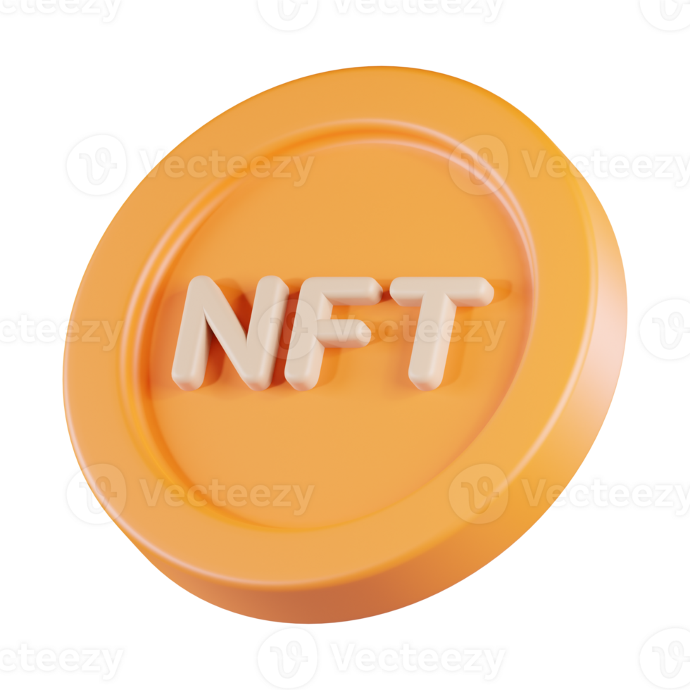 NFT Coin 3D Icon png