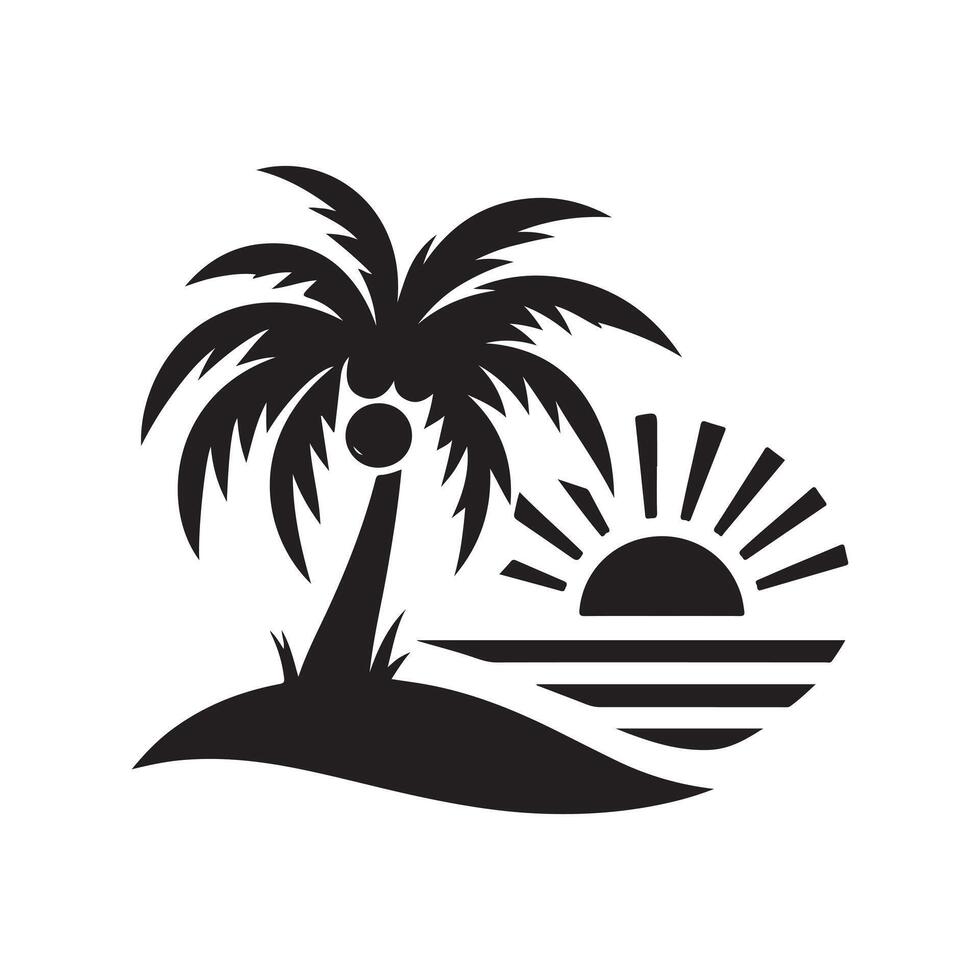 Elegant Black Coconut Tree for Posters vector