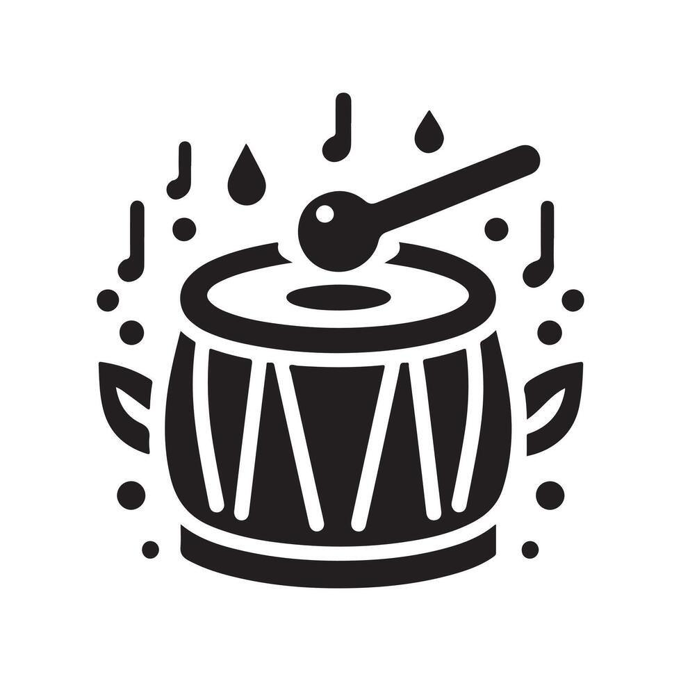 Indian Tabla Silhouette for Posters vector