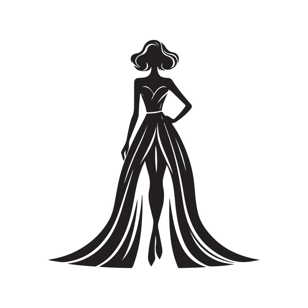 Fashion Trends Black Silhouette Set vector