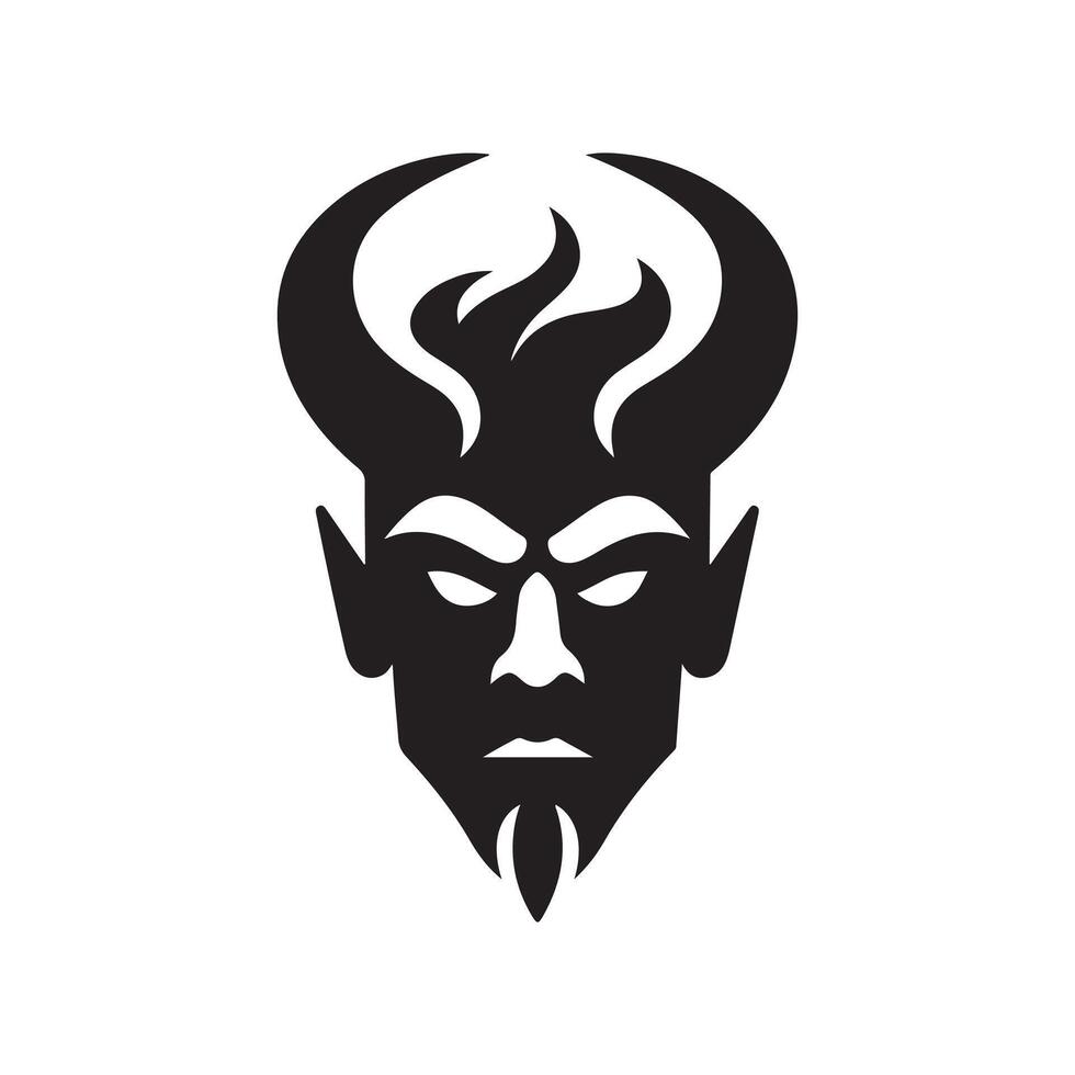 Gothic Evil Devil Head Silhouette vector