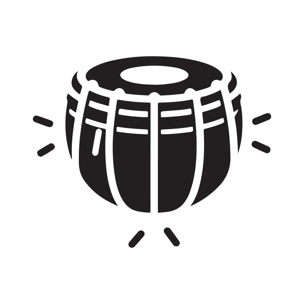 Tabla Black Illustration for Music Icons vector