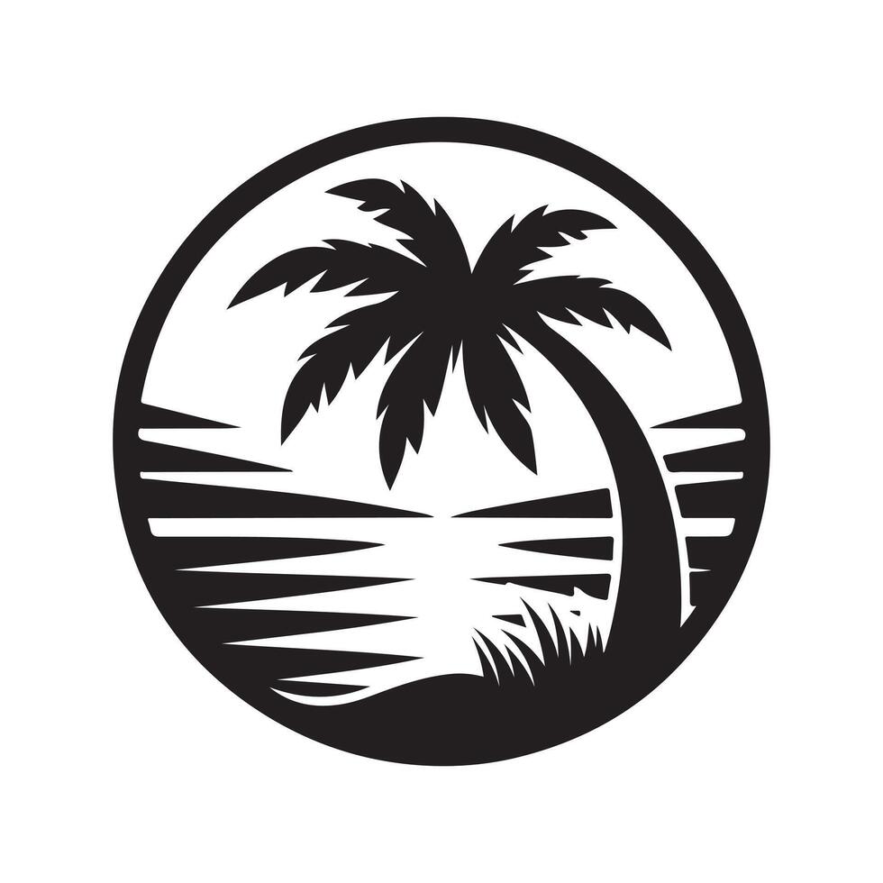 Coconut Tree Silhouette for Branding vector