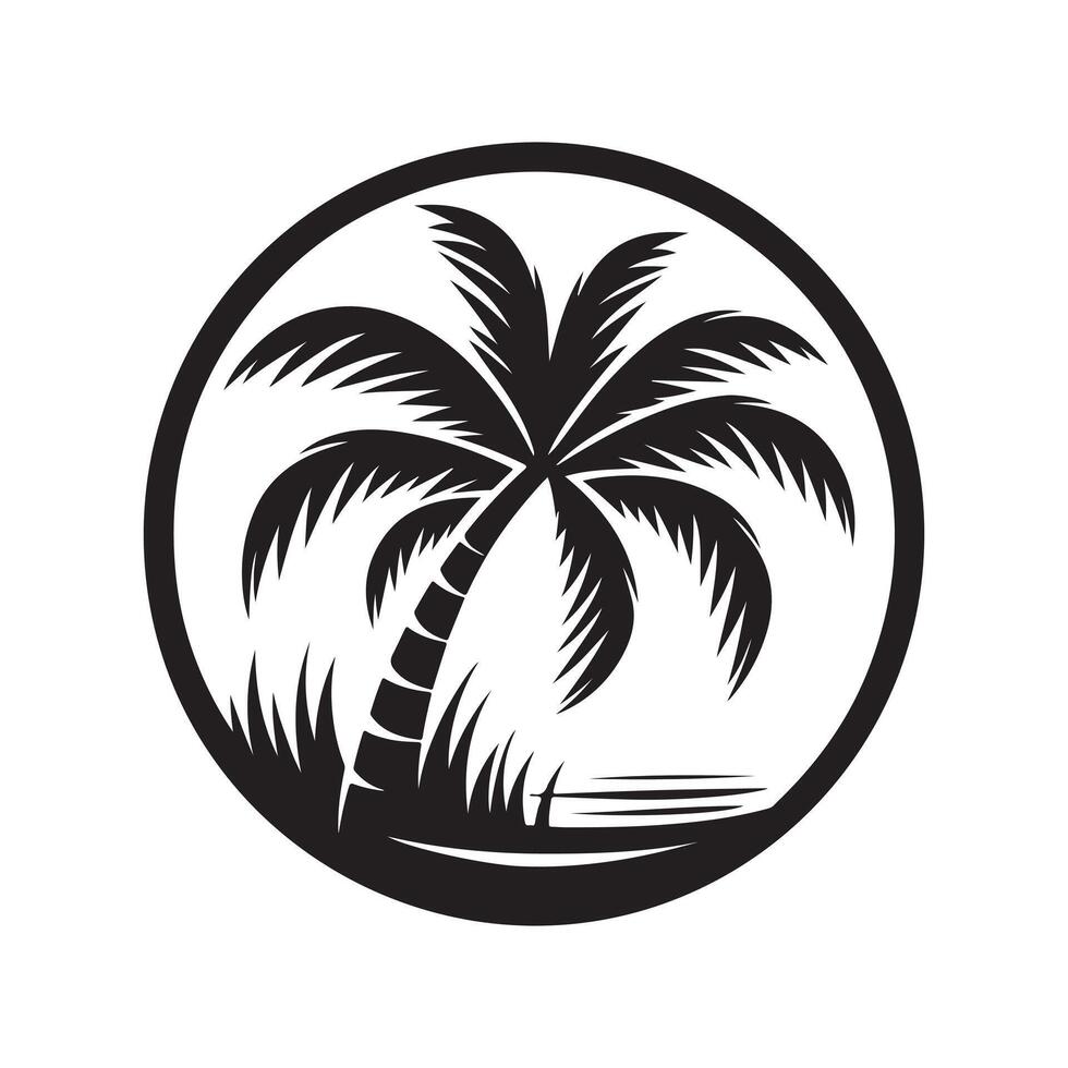 Coconut Tree Silhouette for Prints vector