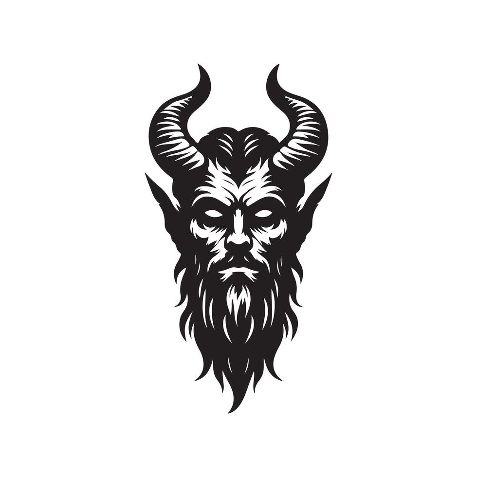 Evil Creature With Horns Silhouette Design vector