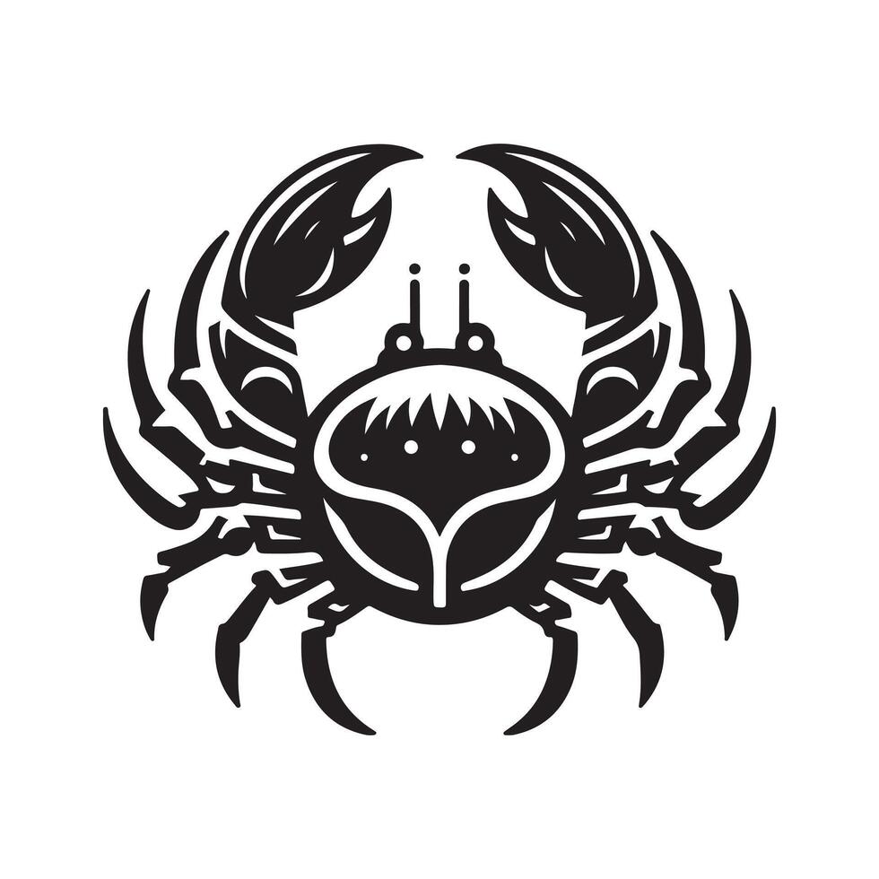 Spider Crab Silhouette for Marine Branding vector
