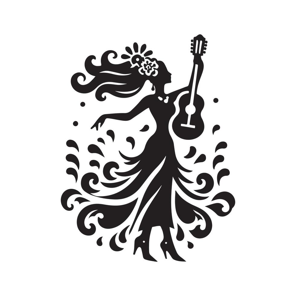 La Tamborrada Black Silhouette for Logos and Icons vector