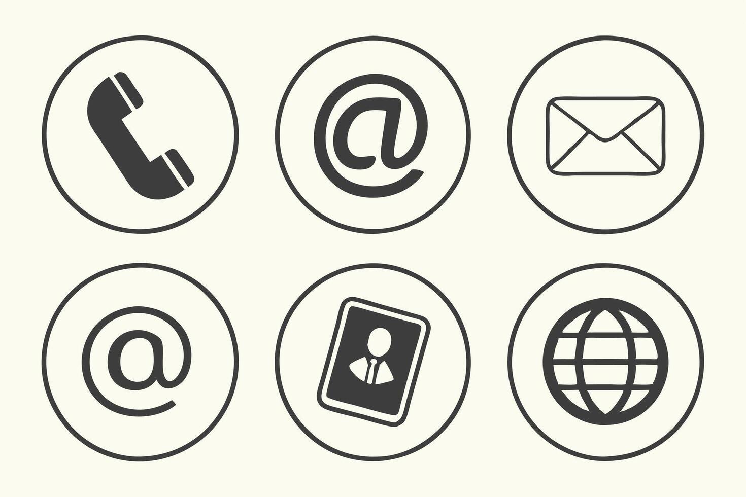 Simple Contact Icons for Business Websites vector