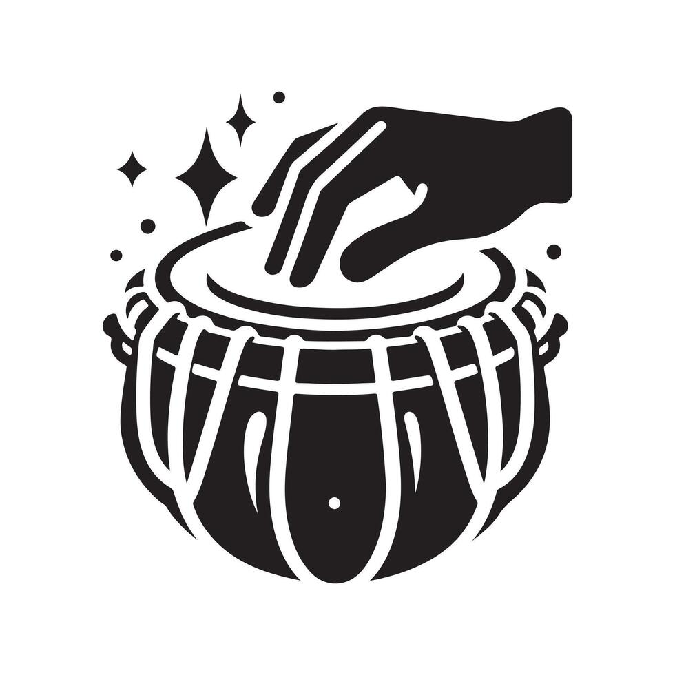 Tabla Icon Black Silhouette Illustration vector
