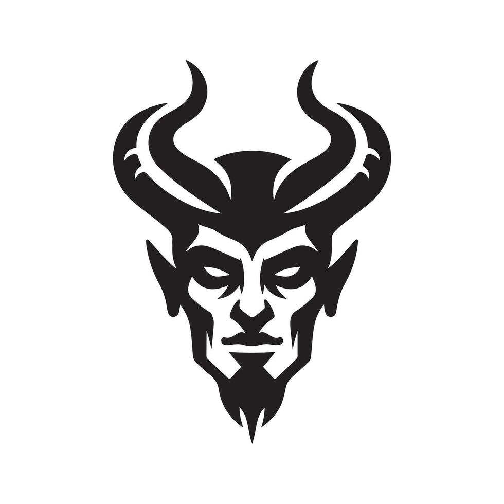 Horror Inspired Devil Head Silhouette vector