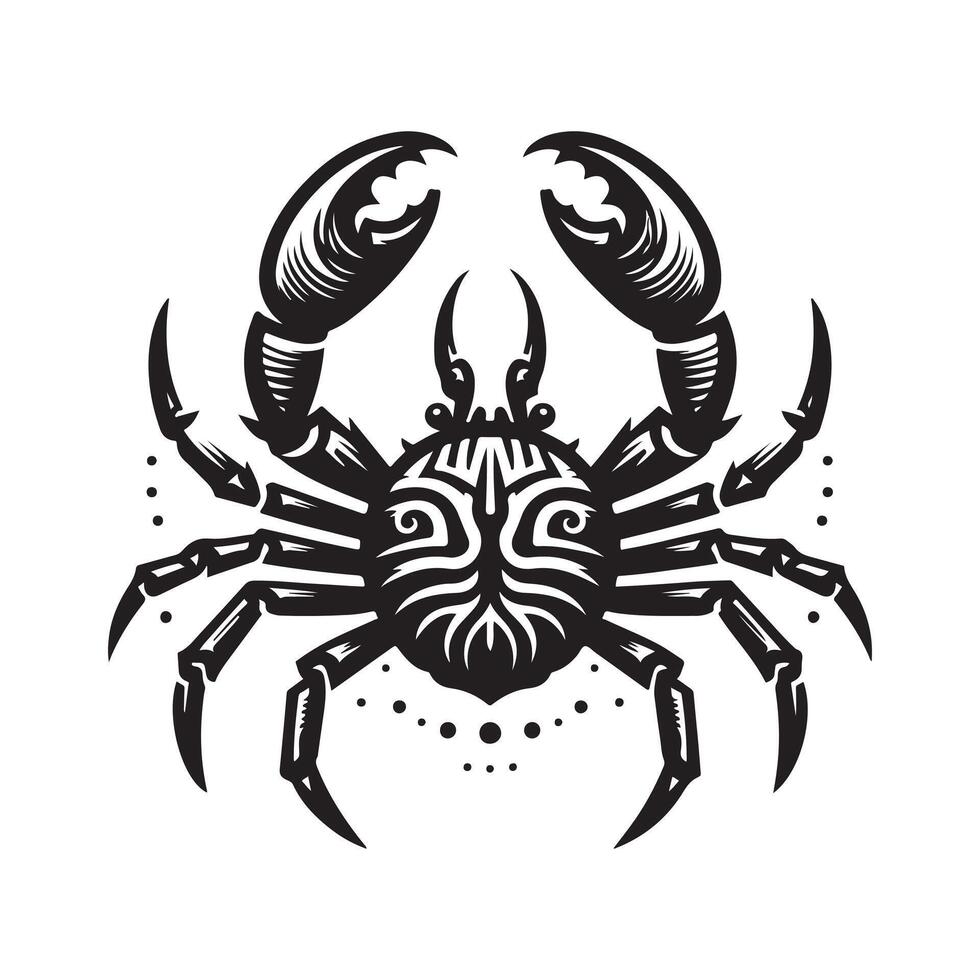 Spider Crab Silhouette for Ocean Graphics vector