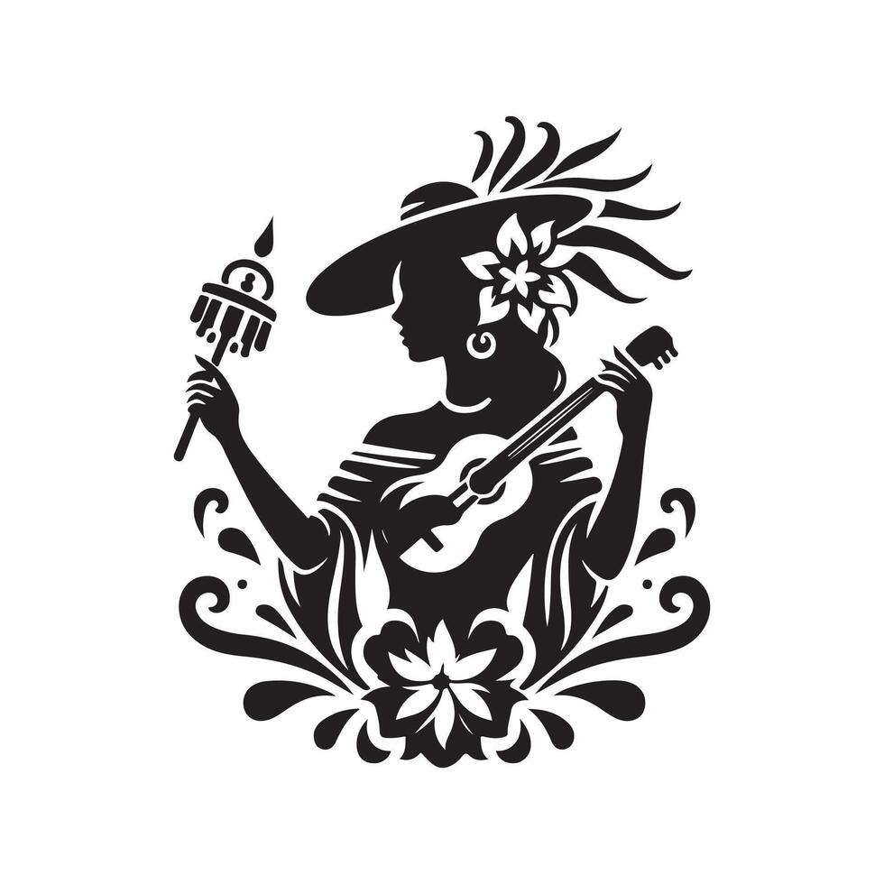 Editable La Tamborrada Silhouette Design vector