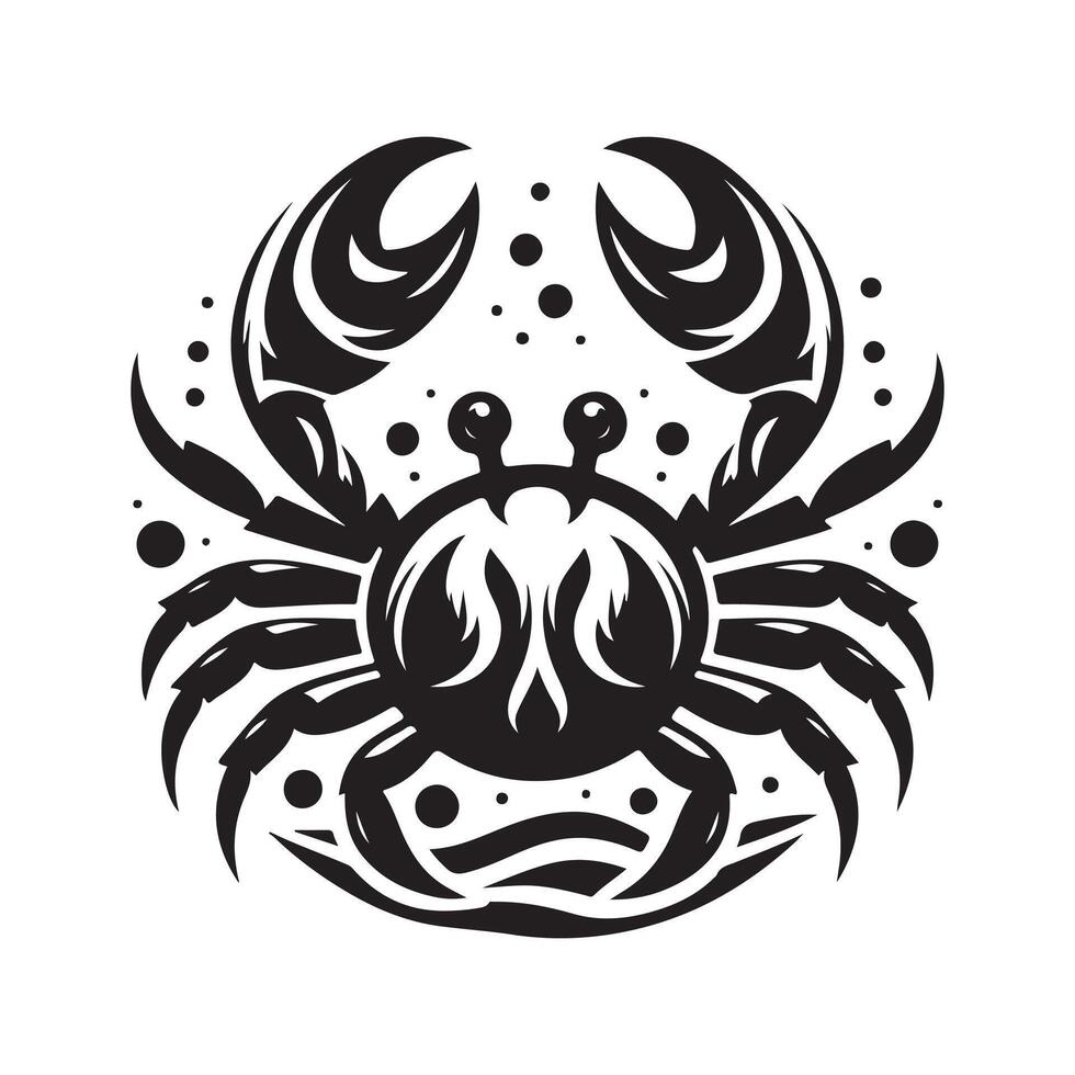 Spider Crab Black Silhouette for Print vector