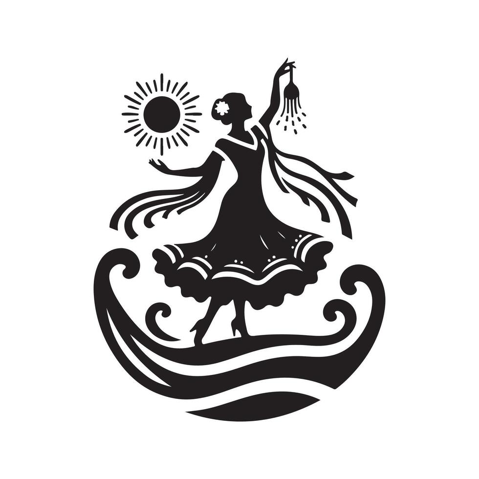Black Silhouette of La Tamborrada Parade vector