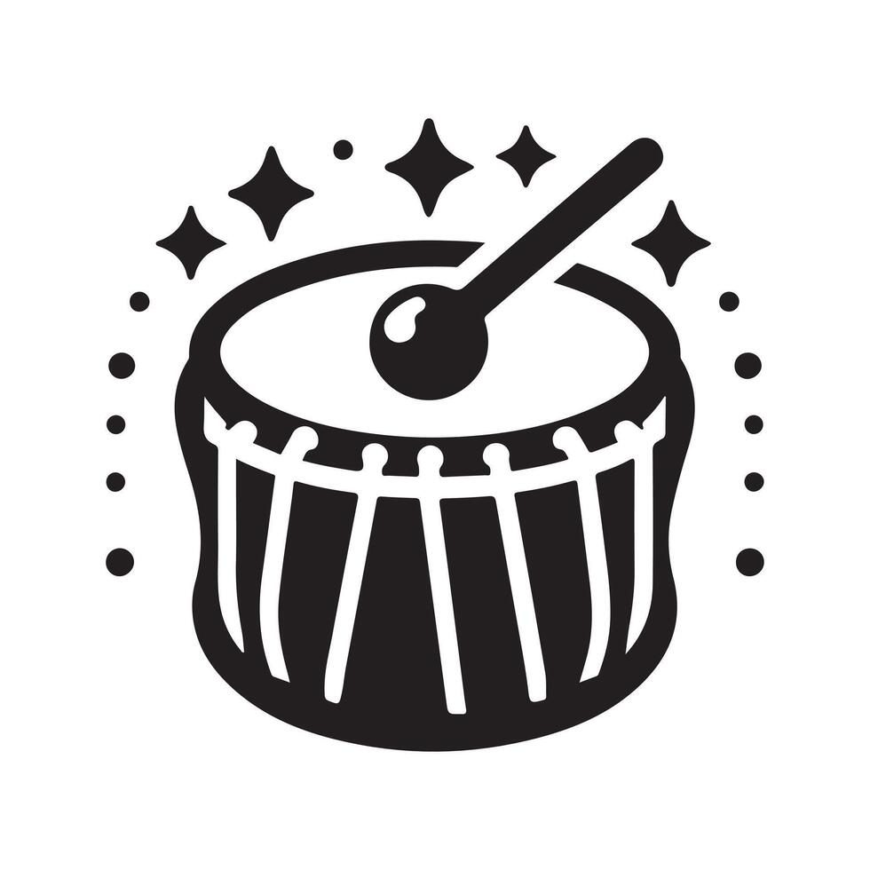 Tabla Drum Silhouette for Logos vector