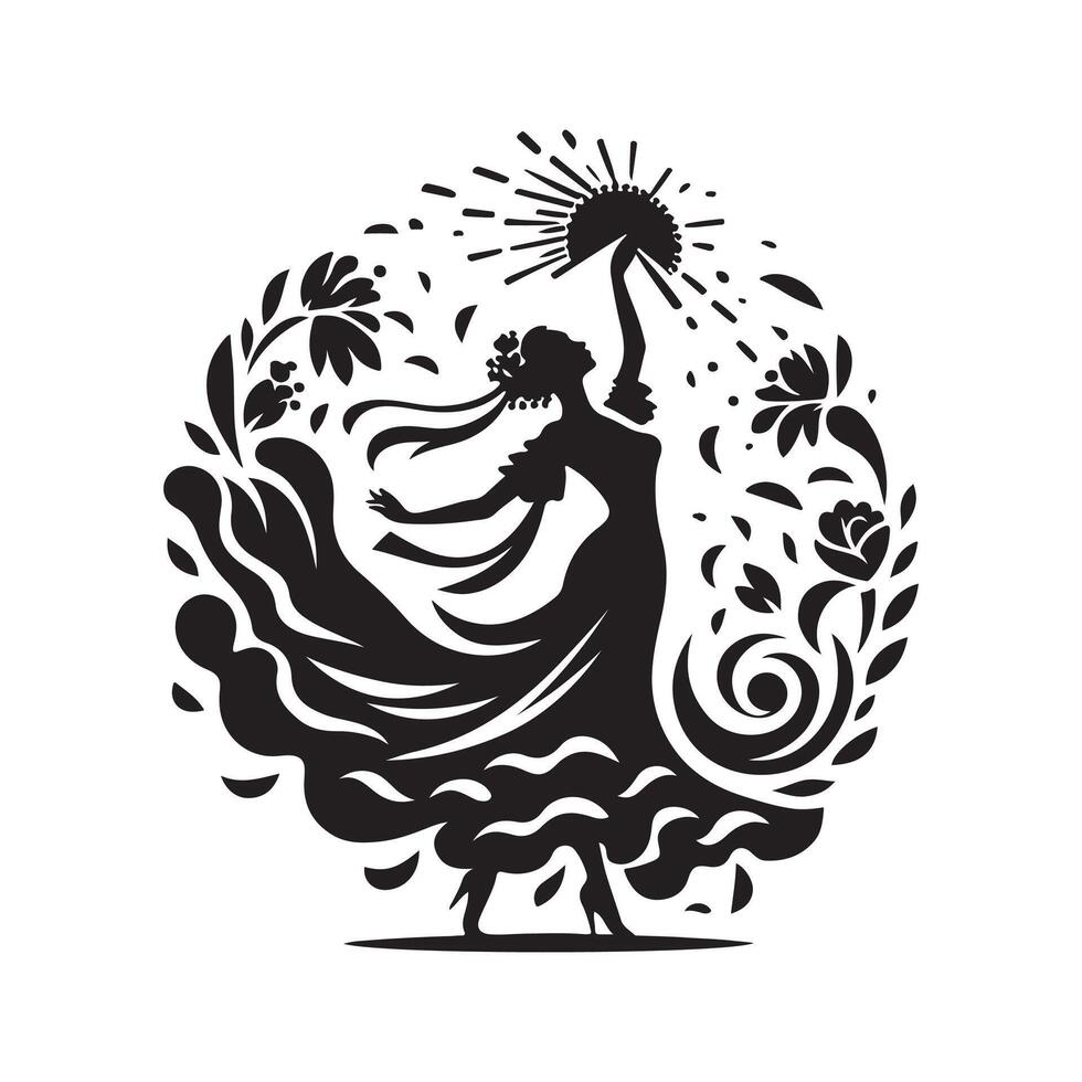 Traditional Spanish Festival La Tamborrada Silhouette vector