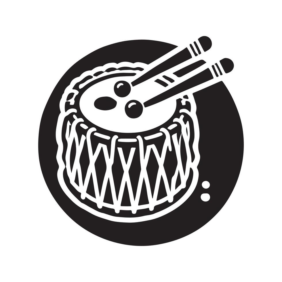 Tabla Drum Silhouette for Creative Projects vector