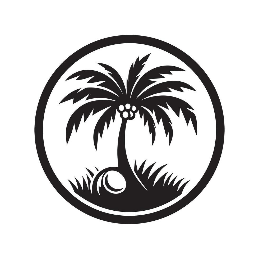 High Resolution Coconut Tree Silhouette vector