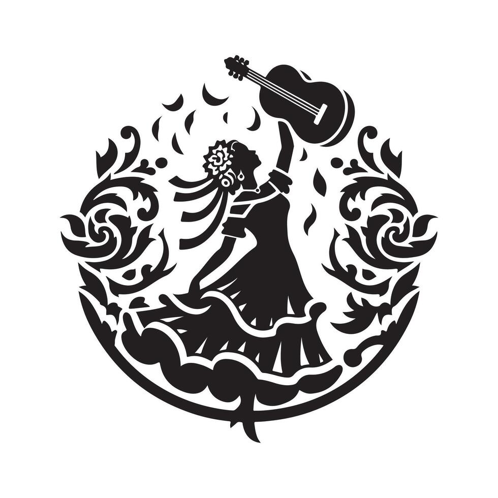 Silhouette of La Tamborrada Celebration vector