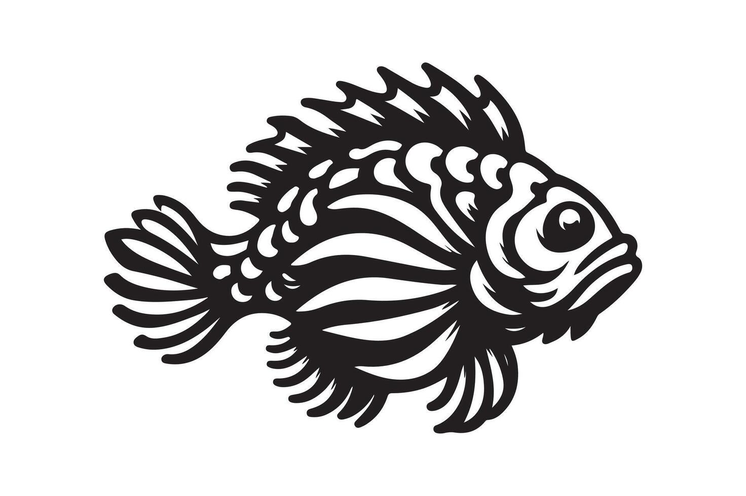 Creative Stonefish Silhouette Black vector