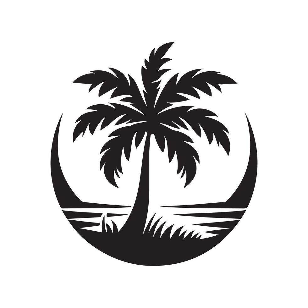Palm Tree Silhouette Illustration vector
