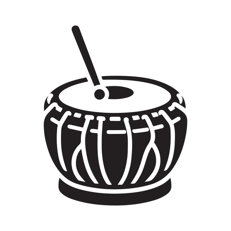 Tabla Drum Black Art for Musicians vector