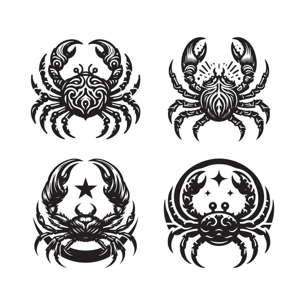 Spider Crab Silhouette for Digital Art vector