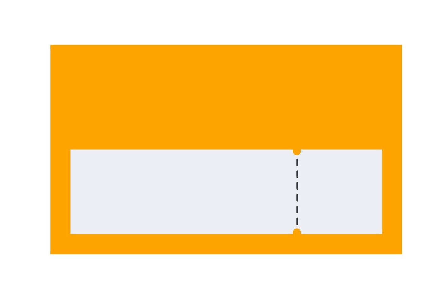 A white square with an orange border vector
