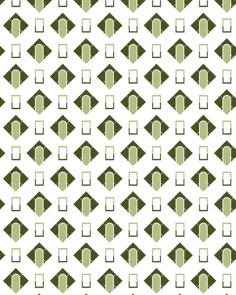 Design of diamond-shaped ornament pattern for Eid with dominant green color. vector