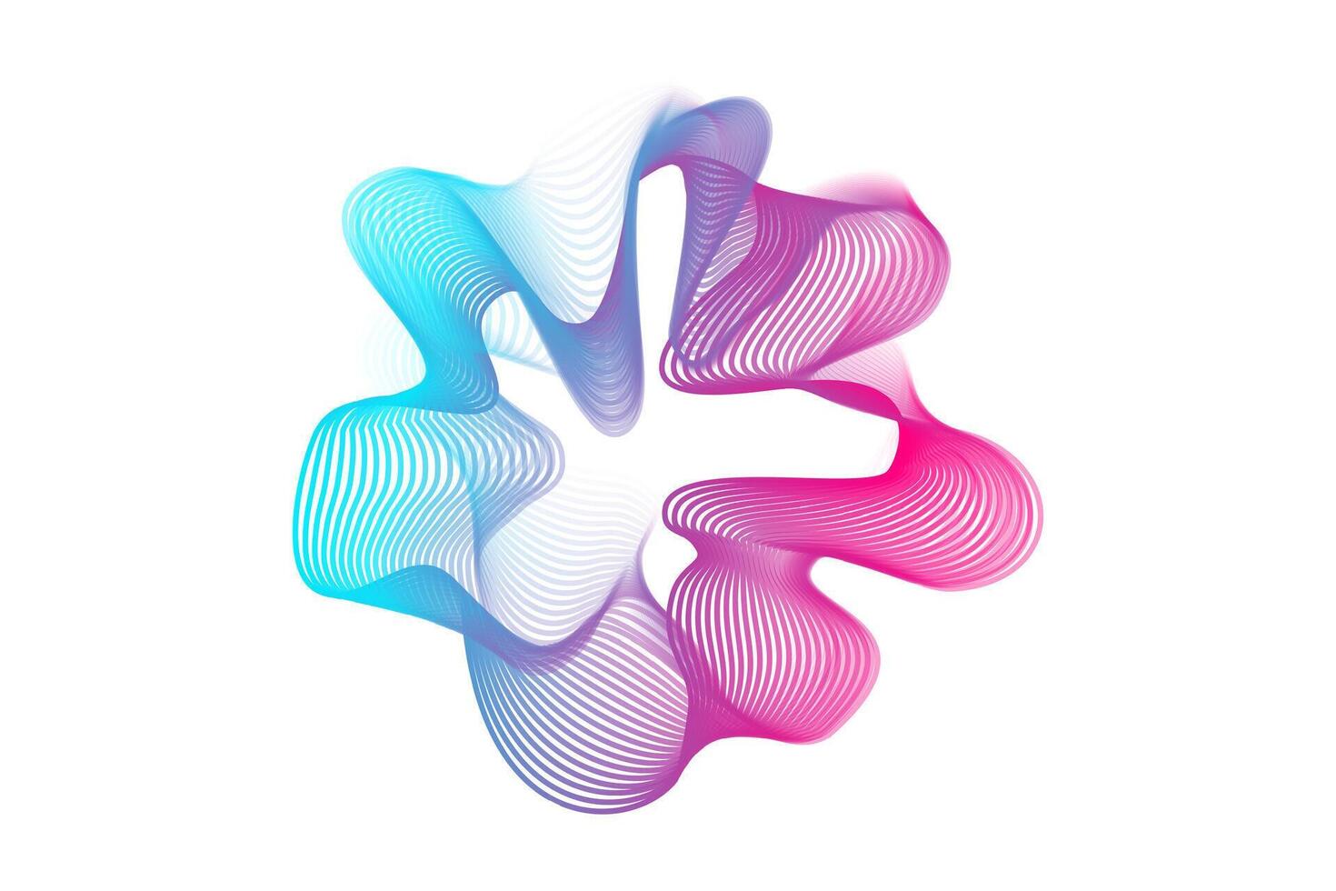 Neon sound waves. Sound lines, radial spectrum. Colorful cover for a musical poster and album. Radial abstract spectrum vector
