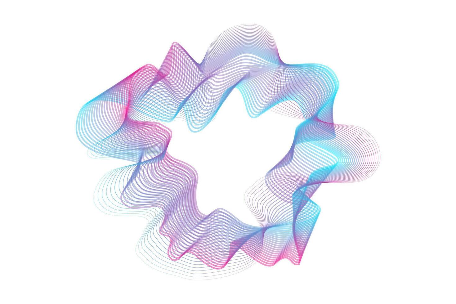Neon sound waves. sound lines, radial spectrum. Colorful cover for a musical poster and album. Radial spectrum. vector