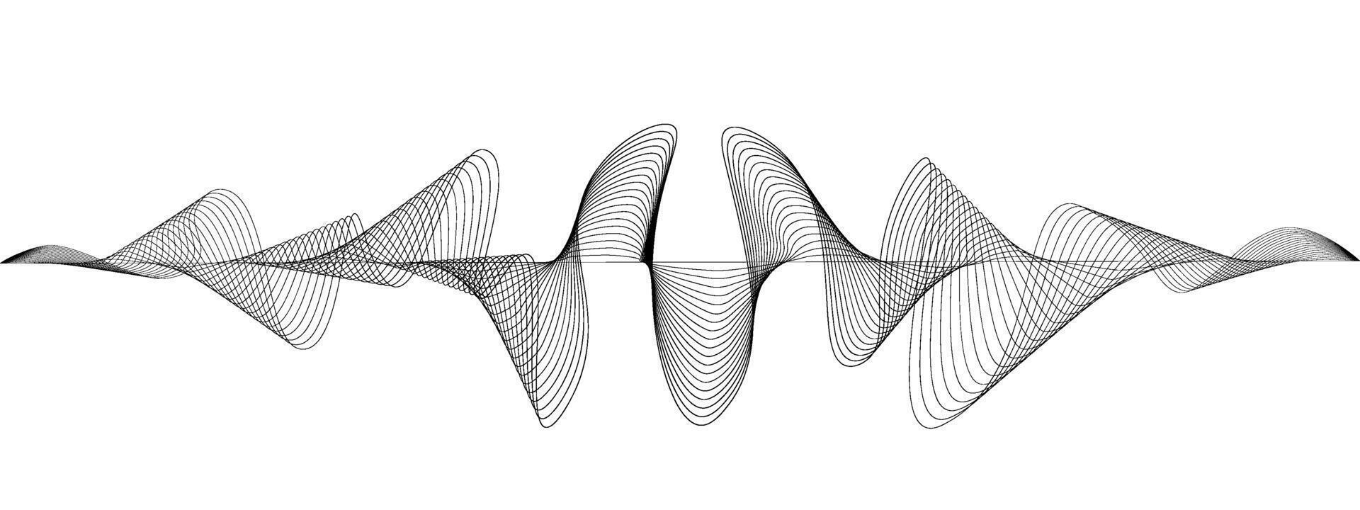 Abstract wavy lines of the sound wave. Dynamic pulsating wave. Musical symbol of the frequency of digital music. illustration vector