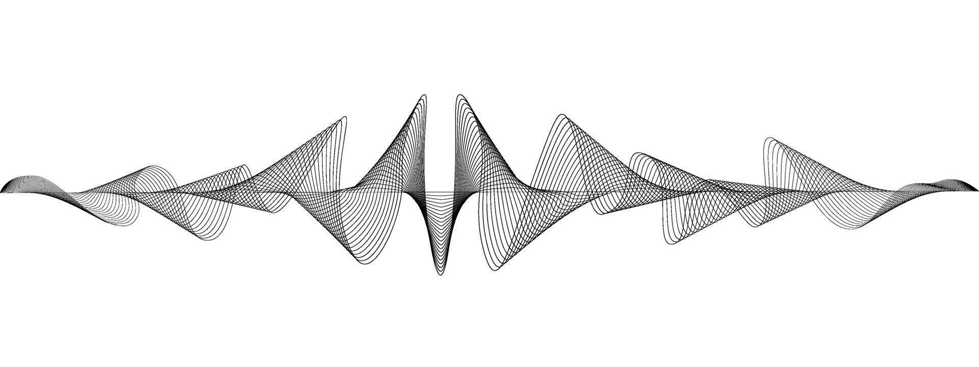 Abstract undulating lines of sound wave . Dynamic pulsating wave. Music concept, digital music frequency symbols. . vector
